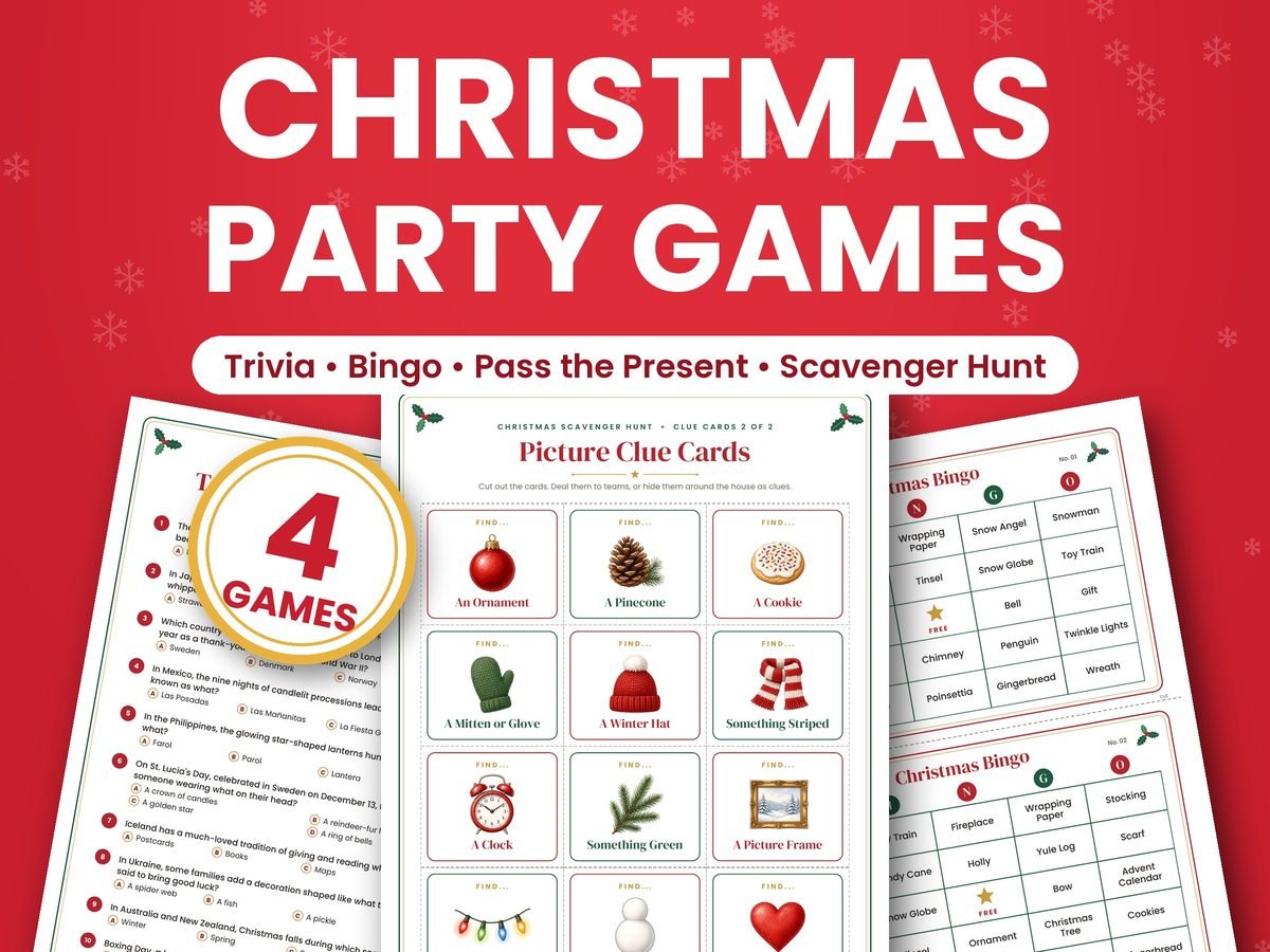 Christmas party games bundle pages